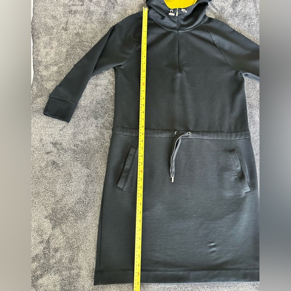 L-RL Lauren Active Women's Black Long Sleeve Hooded Stretchy Dress, Medium - Picture 8 of 9